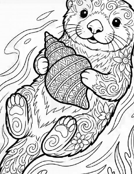 20 Cute Otter Coloring Pages Printable, Otterly Adorable Animal Coloring Book, Kids Birthday Party Activity, Sea Otter Nursery Art - Etsy