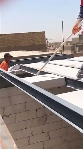 Laying process of cement boards for the roof