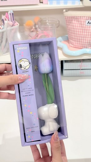 MINISO on Instagram: "Snoopy Collection Reed Diffuser 💜🌷 #miniso #backtoschoolwithminiso #snoopy #backtoschool #diffuser #gift #ConSantanderConecto"
