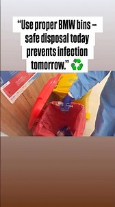 Right bin. Right disposal. Rt protection Infection starts from wrong waste.”#BMWAwareness #NurseDuty