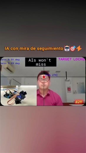 𝔼𝕩𝕡𝕖𝕣𝕚𝕞𝕖𝕟𝕥𝕠 𝟚𝟜 on Instagram: "🤖🎯⚡️ Este tipo de sistemas de seguimiento autónomo con IA, aunque hoy se presentan como demostraciones tecnológicas con Arduino, servomotores y visión computacional, evidencian un potencial que preocupa en el ámbito bélico. La capacidad de detectar rostros en tiempo real, calcular trayectorias y alinear mecanismos con precisión milimétrica podría, en un futuro, integrarse en plataformas militares para vigilancia automatizada, control de drones o siste
