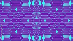 Colorful neon background with seamless loop animation symmetrical composition of geometric shapes. Give your videos or presentations a dynamic and modern look. 3d rendering. 4K, Ultra HD resolution