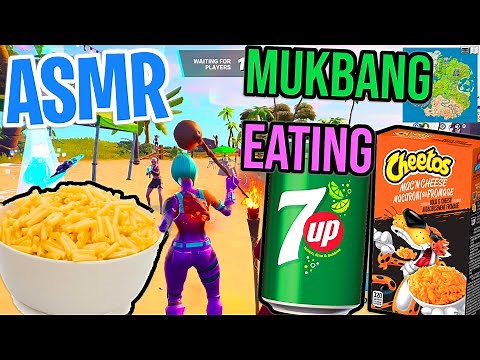 ASMR Gaming Fortnite 🤤 Cheetos Mac N Cheese Mukbang Eating + Spectating 🎮🎧 Relaxing Whispering 😴💤