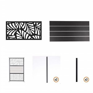 Deckorators Privacy Screen Kit with Palm Insert and Slate Boards For In-ground Installation with Frame and Posts - The Home Depot