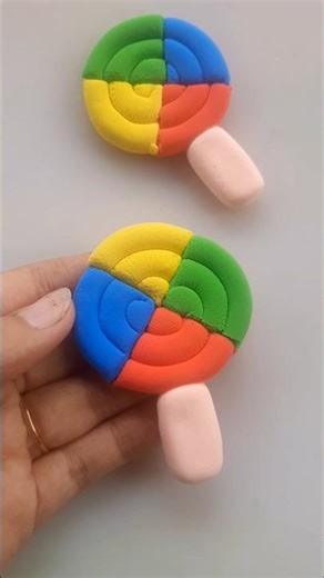 DIY idea 💞 How to make easily lollipop 🍭 with Super clay #trend​ #clay​ #music​ #funny​ #clay​