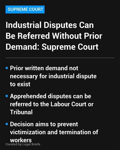 Industrial Disputes Can Be Referred Without Prior Demand: Supreme Court #shorts