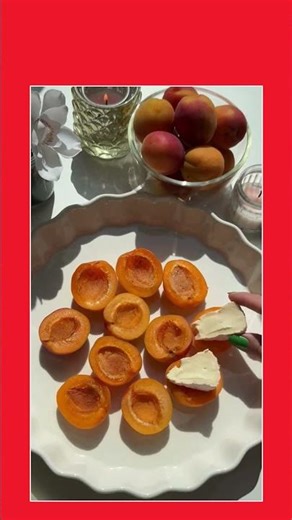 Baked apricots with cheese, nuts and honey 🍯