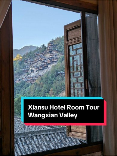 Room Tour Xiansu Hotel, Wangxian Valley (Thats the name from Trip.com) Google said they have 292 room but i think they might have more cause when we walk around to get to the village there are path towards 21xx and ours is 16xx. So its make sense the check in time is 5pm and check out at noon #wangxianvalley #visitchina #hotelroomtour #xiansuhotel #liveyourbestlife