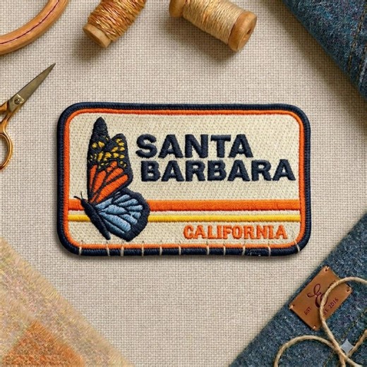 Santa Barbara Butterfly Patch, California Butterfly Patch, Embroidered Iron on Sew on Patch for Jacket Hat Backpack - Etsy