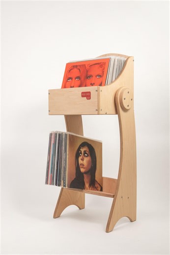 Vinyl Record Storage Stand – Minimalist Mid-century Modern Maple Media Furniture - Etsy Canada