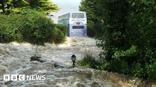 Flash flood sweeps through Coverack in Cornwall