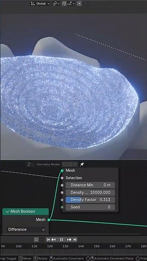 Procedural Wave Ripples with Geometry Nodes in Blender 🌊