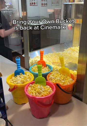 You bring it, we fill it! 🍿 Bring your own bucket to any #Cinemark location on 1/18 AND 1/19 for #NationalPopcornDay and get up to 400oz (2 XLs) of popcorn or kettle corn for just $5. *Kettle corn available at select locations