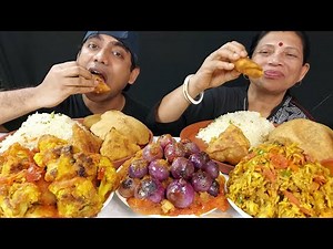 Food Eating Masala Onion and Fried Rice Mukbang Show