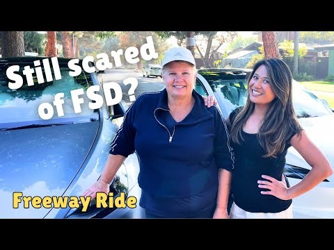 A Tesla Owner Afraid of FSD Takes Her First Freeway Ride