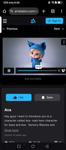 Ava character for Dave and Ava animation movies