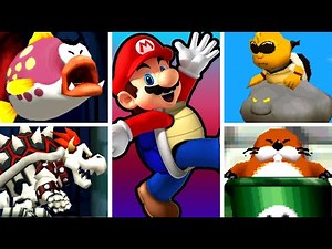 Blue shell Mario Vs All Bosses - New Super Mario Bros DS