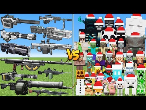What TaCZ Strongest Gun Can Defeat The Most All Christmas Minecraft Mobs?