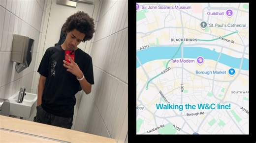 GCSE student, 16, aims to ‘walk whole of London’ after Tube line hikes go viral