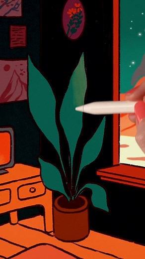 Creating a Lofi Sunset Room | Procreate Tutorial