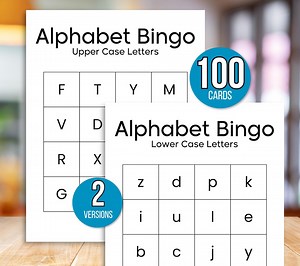 Alphabet Bingo, 100 Printable Alphabet Bingo Cards, ABC Practice, ABC Bingo, Learn Letters Bingo, Alphabet Worksheets, Learn Abcs Bingo, 4x4 - Etsy