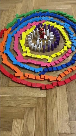 Mesmerizing Wooden Domino Spiral Fall | Relaxing ASMR Falling Sounds #dominoeffect #asmrsounds #asmr