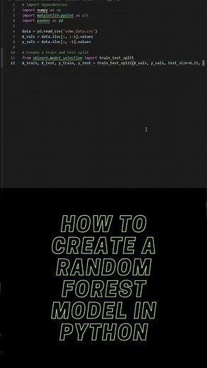 how to create a random forest model in python