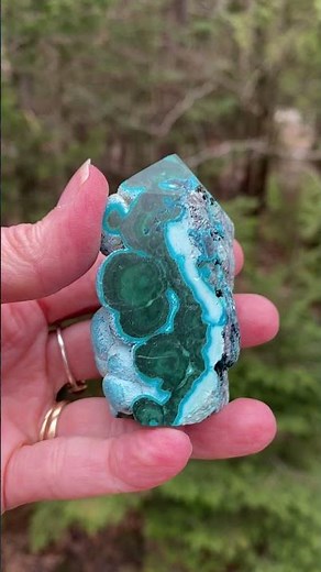 Malachite with Chrysocolla Tower Point Grounding Peace Intuition 31368S