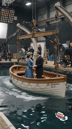 How Hollywood Filmed This Dramatic Lifeboat Launch! 🚣‍♀️🌊 #behindthescenes #titanic #movies #shorts