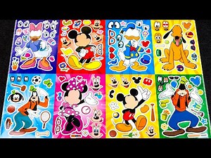 DISNEY MICKEY STICKER BOOK MAKEOVER 🐭 | FUN WITH MICKEY, MINNIE, DONALD DUCK & GOOFY!