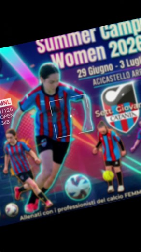 ALLENATI CON I PROFESSIONISTI DEL CALCIO FEMMINILE SUMMER CAMP 29 GIUGNO - 3 LUGLIO 2026 Ragazze da 8 ai 16 anni Sett.giovanile CATANIA FC Women RESPONSABILE D'Imperio Octavio - allenatore prima squadra femminile di Eccellenza - UEFA A ISTRUTTORI Furnari Carmelo - allenatore under 15 e scuola calcio CATANIA FC WOMEN - UEFA B Russo Cristina - allenatrice under 17 set.giov. CATANIA FC WOMEN - E LEVEL Leonardi Nadia - istruttrice scuola calcio - EX CALCIATRICE SERIE B FEMMINILE Lo Presti Costantino