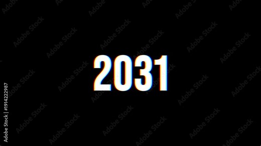 2026 year digital countdown text with glitch effct. Suitable for displaying upcoming events, technological themes, or future-oriented content.