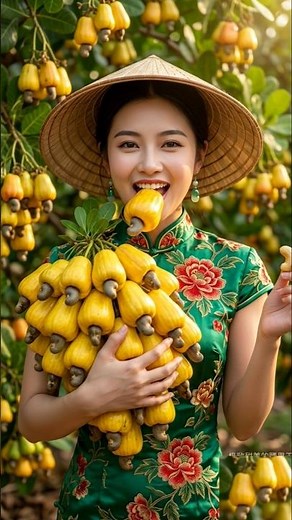Amazing Cashew Fruit Harvest 🌰 | Fresh Cashew Apples Straight from the Tree