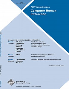 Introduction to Human-Building Interaction (HBI): Interfacing HCI with Architecture and Urban Design: ACM Transactions on Computer-Human Interaction: Vol 26, No 2