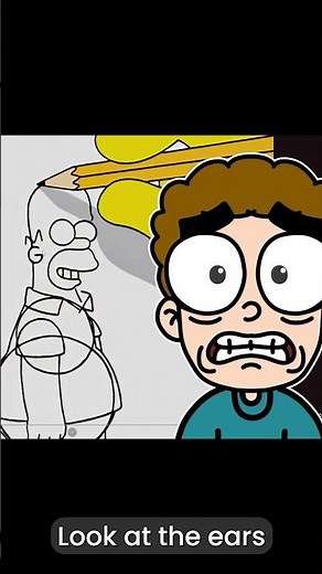 I Followed THE SIMPSONS drawing TUTORIAL #thesimpsons #animation #funny #viral