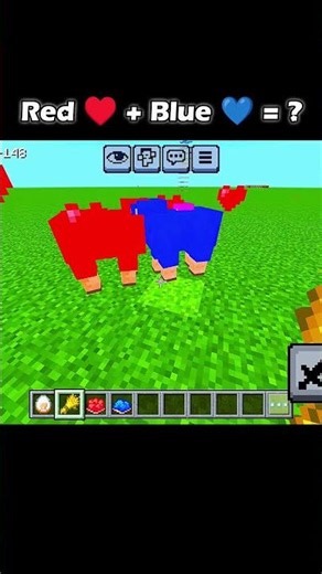 Red ♥️ + Blue 💙 = ? Minecraft color Mixing trend #minecraft #shorts #viral
