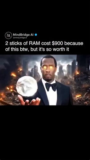 MindBridge.ai on Instagram: "2 sticks. $900. Zero regrets. 💸🔥 Everyone asks why RAM costs this much… but the real ones know it’s not just memory, it’s performance unlocked. Faster speeds, tighter timings, stability under pressure—this is the difference between it runs and it flies. From heavy multitasking to high-FPS gaming and insane render times, every dollar went straight into raw power. People will say “overkill.” I say future-proofing. I say smooth workflows, zero bottlenecks, and braggin