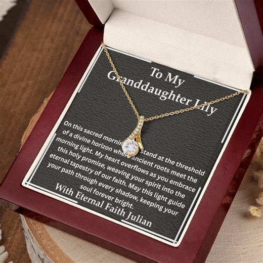 Granddaughter First Holy Communion Gift Necklace From Abuela Spiritual Faith Keepsake Milestone Primera Comunion Jewelry Gift for Her - Etsy