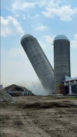 Massive Dynamite Explosion | Concrete Farm Silo Demolition in Ontario, Canada - Sanders Demolition