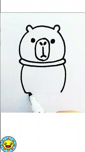 Cute Capybara Drawing Easy, Part 4#drawing#cute