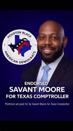 It’s different when it comes from the home team. I am grateful, humbled, and determined to make you proud as a public servant. Thank you to Houston Black American Democrats for the endorsement and the trust. I have a plan and I am ready to execute it for Texans. As Comptroller, I will restore the Texas HUB Program, expand broadband access across our state, and ensure public dollars are transparent and working for the people. Let’s show Texas that we vote. Texas deserves Moore. Feb 17-27 & Mar 3,