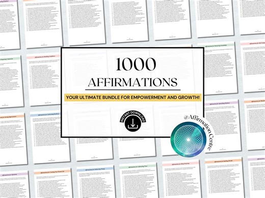 1000 Affirmations - Daily Positive Mantras Affirmations - Self-love Quotes - Printable Affirmation Cards - Mindfulness Set -affirmation Deck - Etsy
