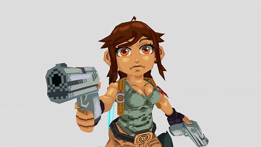 Lara croft  Anime Low poly - Download Free 3D model by samuelsono