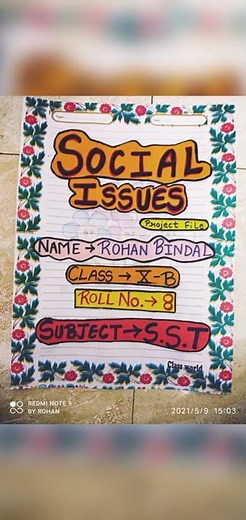 SOCIAL ISSUES PROJECT!! SOCIAL SCIENCE!! CLASS 10TH PROJECT!!🏫🖍️