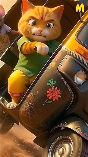 Cat Auto Driver Song 🚖🐱 | Billi Auto Wali | Kids Rhymes Short #kidssong #hindirhymes #cartoon