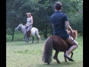 Two Girls Pony Riding #donkeyriding #ponyriding #esel #reiten #sheepriding #goatriding