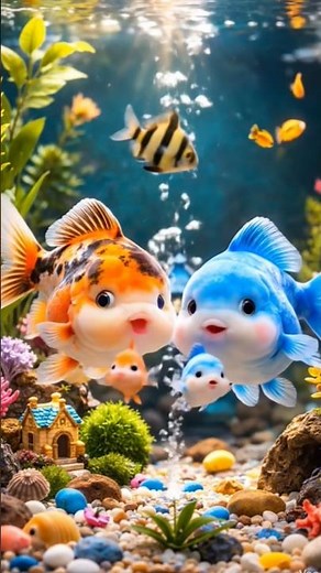 Beautiful colorful fish swimming in aquarium 🐟🌈