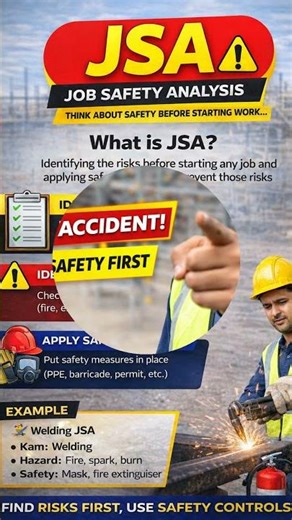 1 important Topic discuss “JSA Kya Hota Hai? | 🔥”👉 “What is JSA? Stop Accidents Before Work! ⚠️”