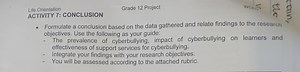 Task:Formulate a conclusion based on the data gathered and re... | Filo