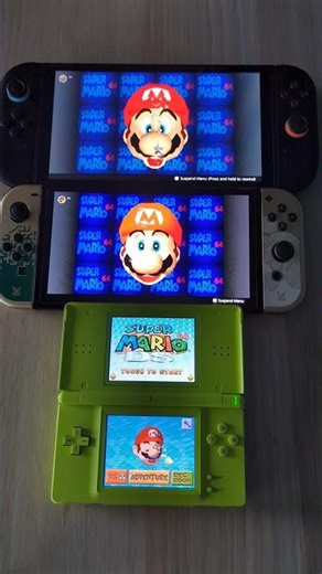Super Mario 64- Nintendo Switch 2 vs Switch OLED vs DS Lite Speed Comparison
